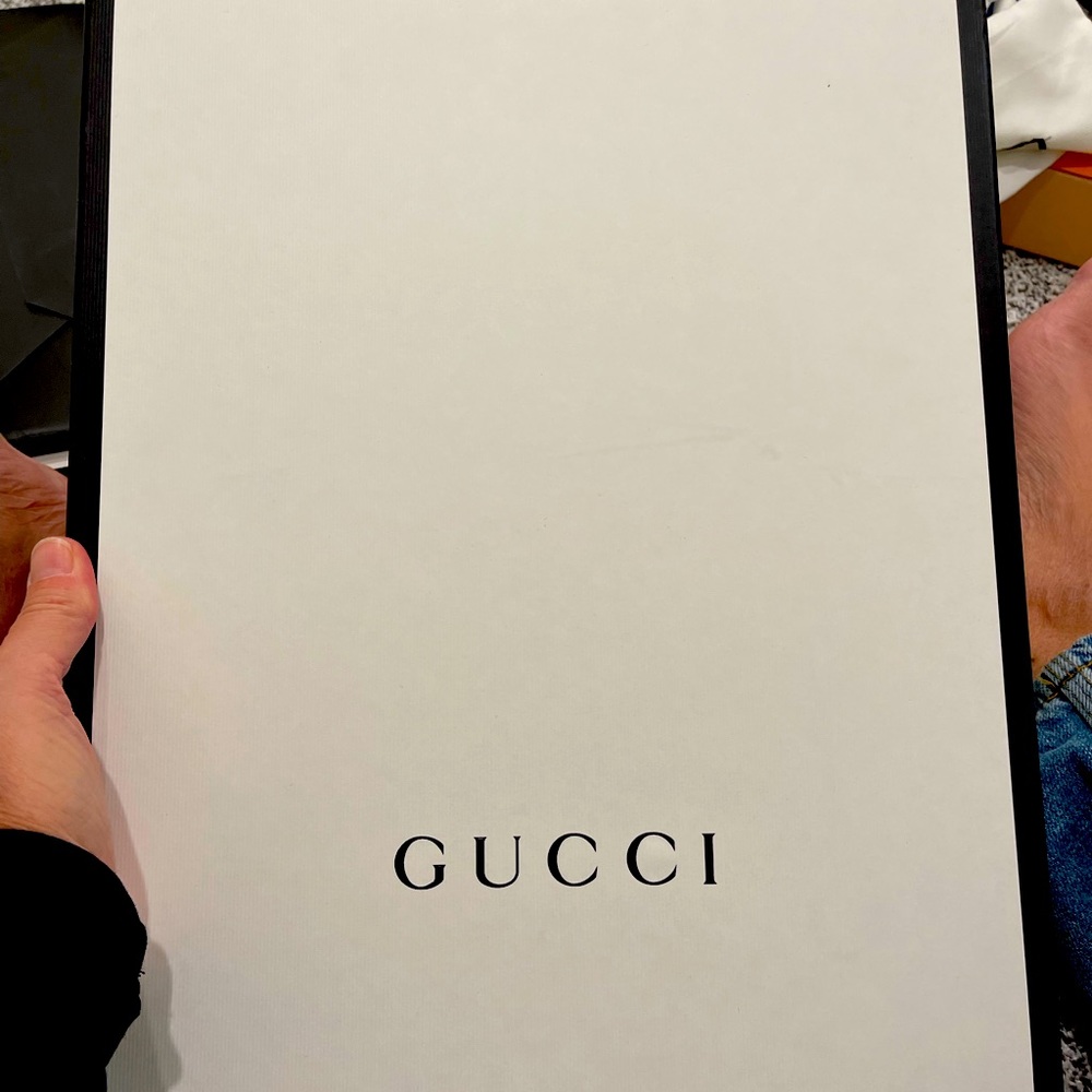 AUTHENTIC GUCCI SHIRT BOX WITH BLACK GUCCI RIBBON